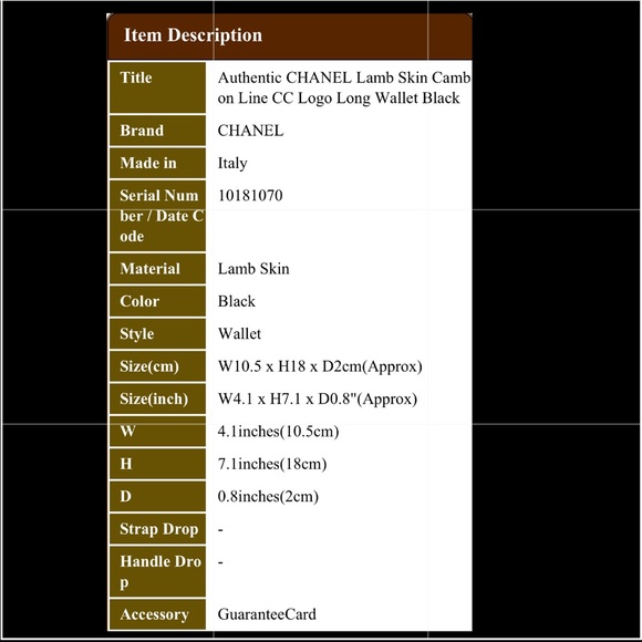 Authentic CHANEL lamb skin cambon line CC logo long wallet crossbody black - Picture 17 of 17